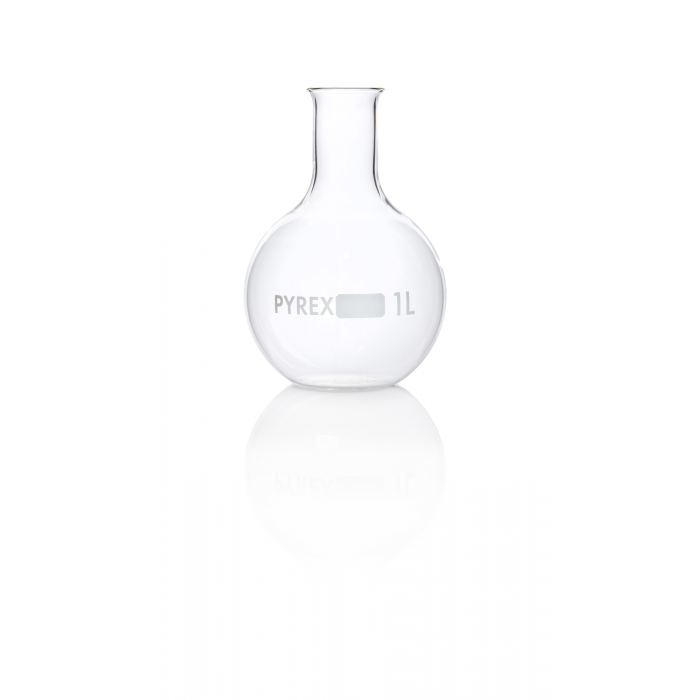 PYREX®烧瓶，沸腾，平底，窄口 1000 mL